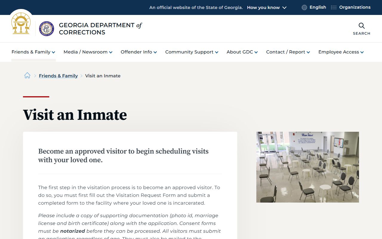 Patten PDC GDC visitation approval inmate rules